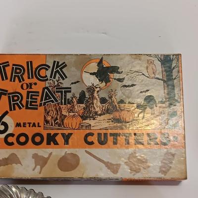 Vintage metal Cookie cutters Trick or Treat Cooky Cutters and others