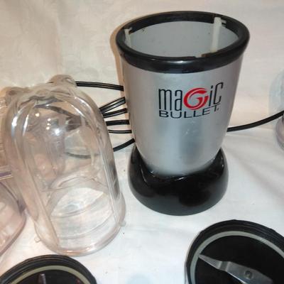 Small Magic Bullet mixer with accessories and Oyster storage cups