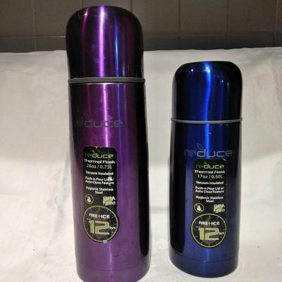 Two metal water bottles