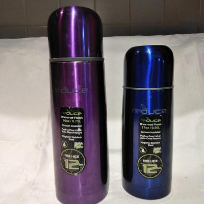 Two metal water bottles