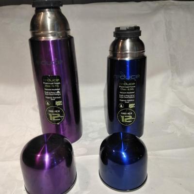 Two metal water bottles