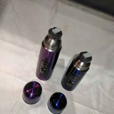 Two metal water bottles