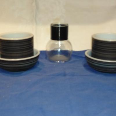Stoneware mugs and bowls