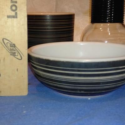 Stoneware mugs and bowls
