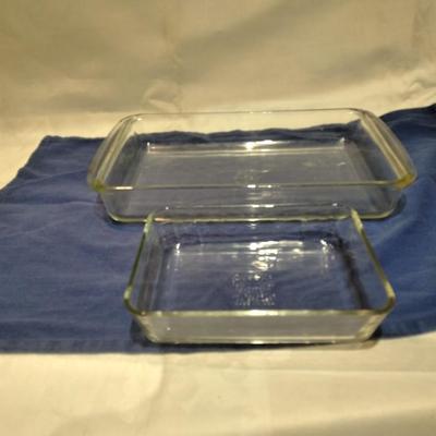 Two Glass cake pans