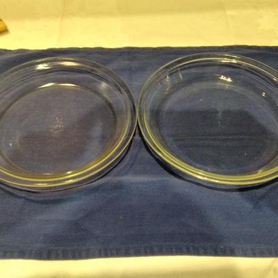 Two glass pie dishes