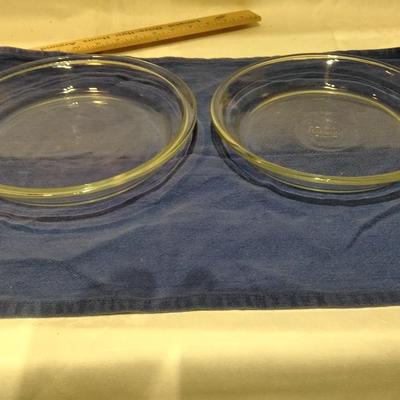 Two glass pie dishes