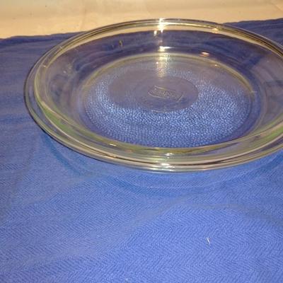 Two glass pie dishes