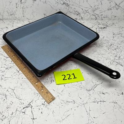 Vintage Red Enamelware skillet
