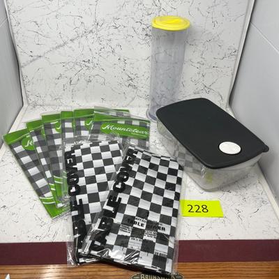 Tupperware, plastic tablecloths + more