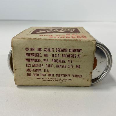 -101- COLLECTIBLE | 1961 Schlitz Salt & Pepper Shakers In Packaging