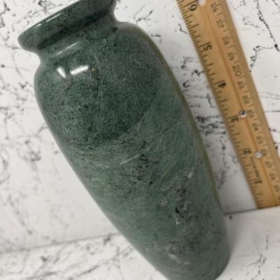 Green marble vase