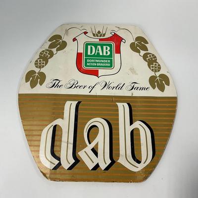 -102- COLLECTIBLE | 1950â€™s Cardboard Beer Dab Sign
