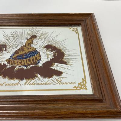 -103- COLLECTIBLE | Schlitz Framed Beer Mirror