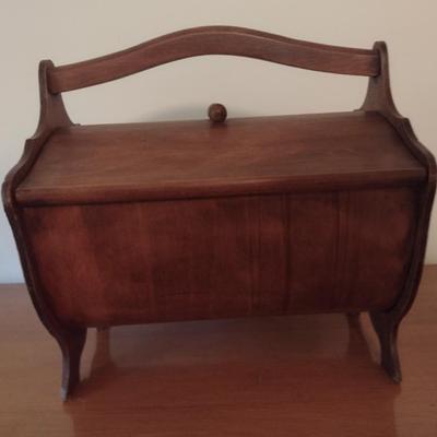 Antique Wood Yarn or Sewing Box