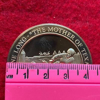 Jane Long, The Mother of Texas, 1820, Franklin Mint, Coin, Medal, Exonumia, Medallion, Numismatic, Token, Texas Texana, Spain, Spanish