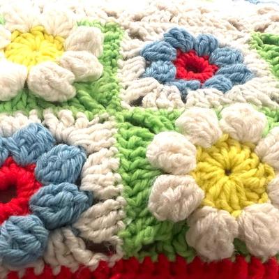 Vintage Handmade Crocheted Afghan Throw