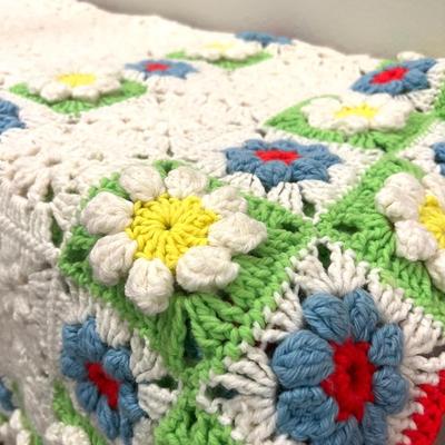 Vintage Handmade Crocheted Afghan Throw