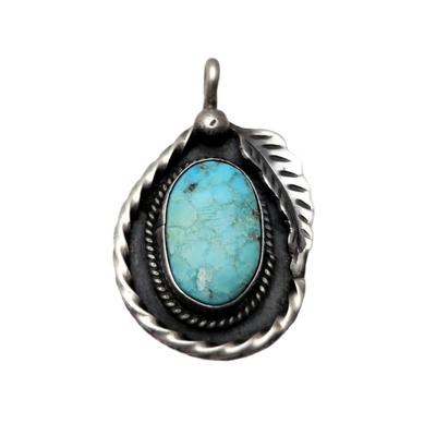 Lot #47  Southwest style Sterling Silver & Turquoise Pendant