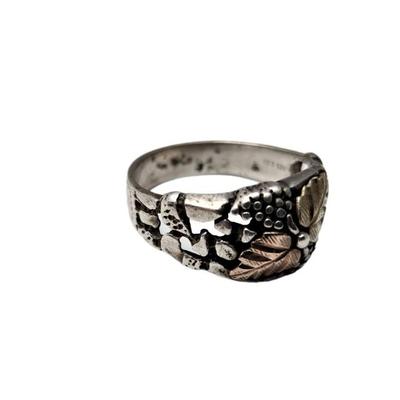 Lot #48  Black Hills Gold Style Sterling Ring - size 10