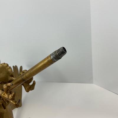 -121- DECORATIVE | Large Flagpole Gold Eagle Topper Or Finial