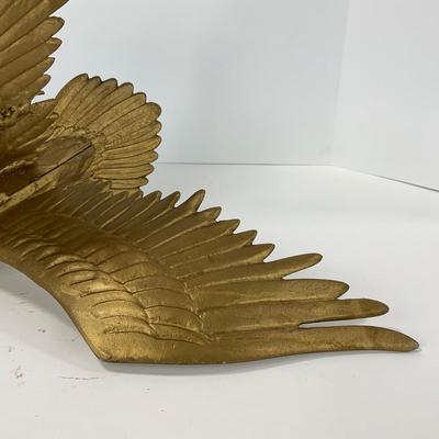 -121- DECORATIVE | Large Flagpole Gold Eagle Topper Or Finial