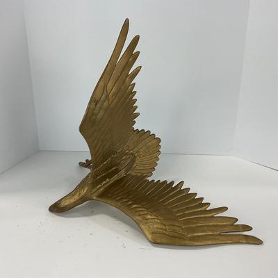 -121- DECORATIVE | Large Flagpole Gold Eagle Topper Or Finial