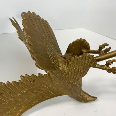 -121- DECORATIVE | Large Flagpole Gold Eagle Topper Or Finial