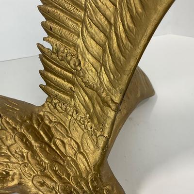 -121- DECORATIVE | Large Flagpole Gold Eagle Topper Or Finial