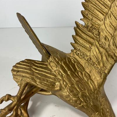 -121- DECORATIVE | Large Flagpole Gold Eagle Topper Or Finial