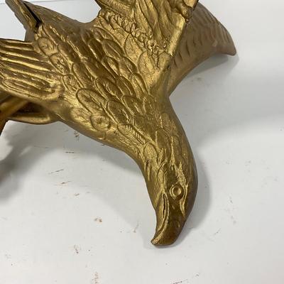-121- DECORATIVE | Large Flagpole Gold Eagle Topper Or Finial