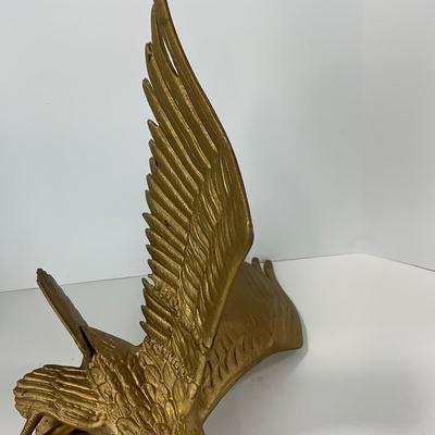 -121- DECORATIVE | Large Flagpole Gold Eagle Topper Or Finial