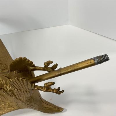 -121- DECORATIVE | Large Flagpole Gold Eagle Topper Or Finial