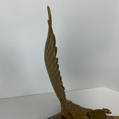 -121- DECORATIVE | Large Flagpole Gold Eagle Topper Or Finial