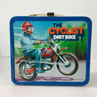 -123- COLLECTIBLE | The Cyclist Dirt Bike Lunch Box With Thermos