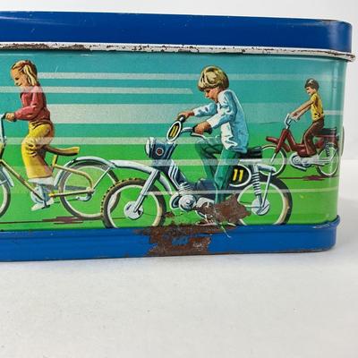 -123- COLLECTIBLE | The Cyclist Dirt Bike Lunch Box With Thermos