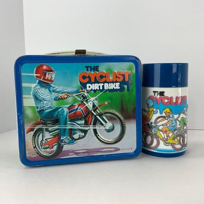 -123- COLLECTIBLE | The Cyclist Dirt Bike Lunch Box With Thermos