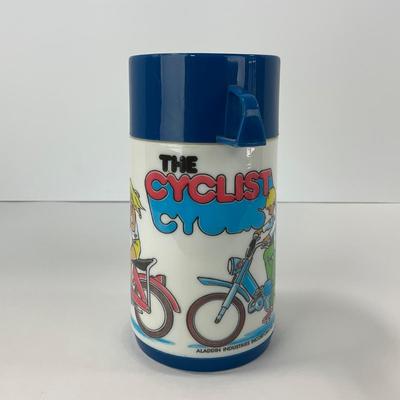 -123- COLLECTIBLE | The Cyclist Dirt Bike Lunch Box With Thermos