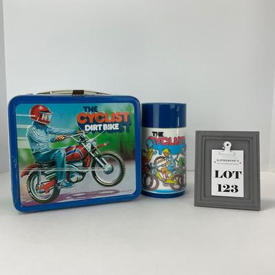 -123- COLLECTIBLE | The Cyclist Dirt Bike Lunch Box With Thermos