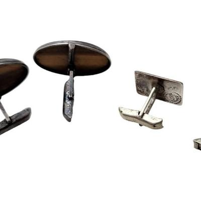 Lot #49  Two Pair of Vintage Cufflinks - Sterling Silver