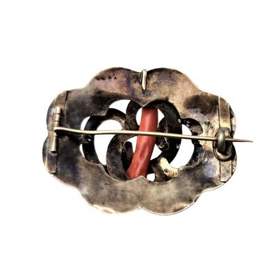 Lot #50  Antique 10kt Gold/Coral Brooch - ca. 1870