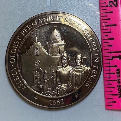 Ysleta Oldest Permanent Settlement in Texas 1682, Franklin Mint, Coin, Medal, Exonumia, Medallion, Numismatic, Token, Texas, Texana, Spain