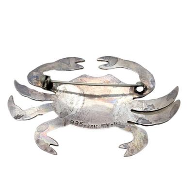 Lot #52 Whimsical "Happy Crab" Brooch in Sterling Silver