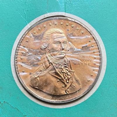 Wayne Michigan Centennial 1869 - 1969, Franklin Mint Specimen,  Coin, Medal, Proof, Numismatic, Medallion, Exonumia, General Anthony Wayne
