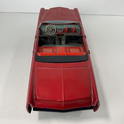 -141- CAR | Japan Bandai Tin Battery Gear Shift 1960â€™s Op Cadillac Convertible