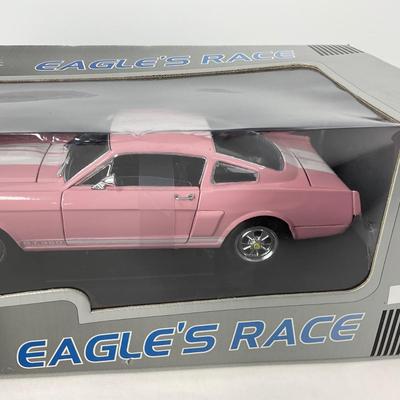 -143- CAR | Universal Hobbies Eagles Race 1966 Ford Mustang Fastback Pink 1:18 Scale