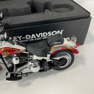 -144- DIECAST | Harley Davidson Pierce Fire Fighter Diecast Motorcycle 1:12 Scale