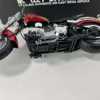 -144- DIECAST | Harley Davidson Pierce Fire Fighter Diecast Motorcycle 1:12 Scale