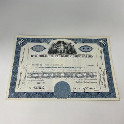 -149- COLLECTIBLE | 1950â€™s Studebaker Packard Automobile Stock Certificates