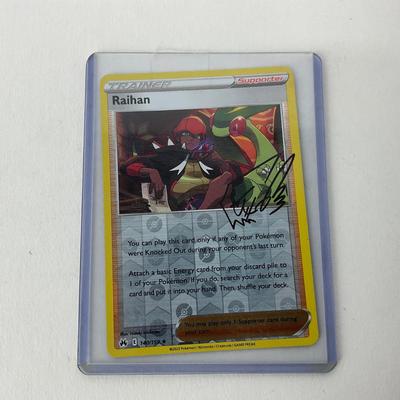 -163- POKÃ‰MON | Rare Raihan Reverse Holo 134/159 SWSH Crown Zenith NM/M Autographed Card